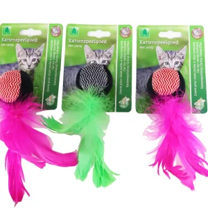 Katten rammelbal met veren