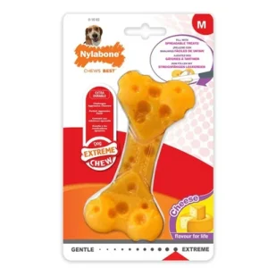Nylabone Dura Chew Kaasbot voor Honden - Duurzaam Geel Kauwbot