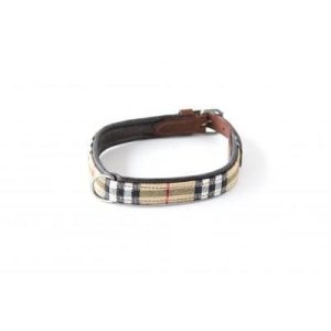 HB hondenhalsband met ruit bruin