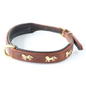 HB Halsband paardjes bruin/goud