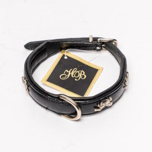 HB Halsband paardjes zwart/zilver