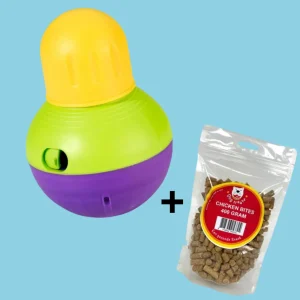 Starmark Bob-A-Lot Intelligentie Voerkegel met Dog Treatz Chicken Bites