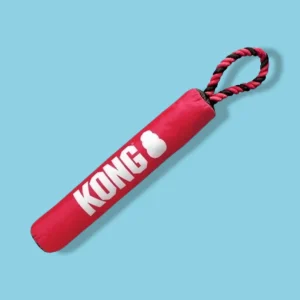 KONG Signature Stick met Touw | Rood-Zwart Hondenspeelgoed