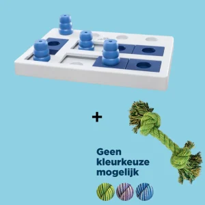 Combideal - Trixie Dog Activity Chess Hondenspel + Happy Pet Flossin Fun 2 Knoop (38 CM)