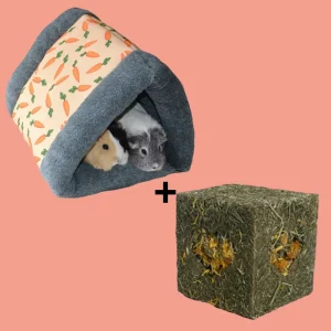 Combideal - Rosewood Knaag Kubus (12.5 CM)  + Tunnel Snuggle N Sleep (37 CM)