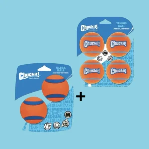 Combideal - Chuckit! Ultra Ball - Rubber - Drijvend - Maat M - 6 cm - Oranje + Chuckit Tennisballen