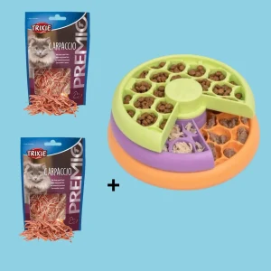 Combideal - Nina Ottosson Kitty Lickin'layers Likmat + 2x Trixie Premio Carpaccio Kattensnack