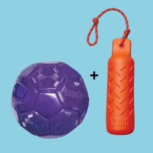 Combideal - Kong Wild Shieldz Training Dummy (40 CM) + Kong Flexball Paars (15.5 CM)