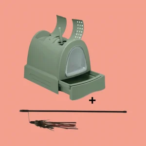 Combideal - Imac Kattenbak Zuma Groen + Trixie Stevige Kattenhengel (40 CM)