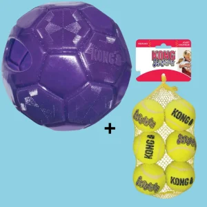 Combideal - Kong Squeakair (6x) + Kong Flexball Speelbal (15.5 CM)