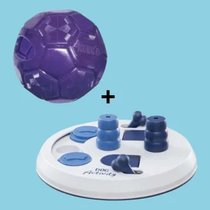 Combideal  Trixie Dog Activity Flip Board (23 CM) + Kong Flexball Paars (15.5 CM)