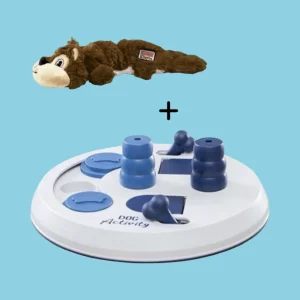 Combideal  Kong Scrunch Knots Squirrel Small + Trixie Dog Activity Flip Board (23 CM)
