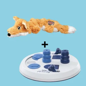 Combideal Kong Scrunch Fox (36 CM) + Trixie Dog Activity Flip Board