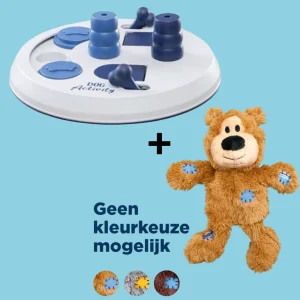 Trixie Dog Activity Flip Board & Kong Wild Knots Beer – Houten Denkspel en Pluche Knuffel voor Honden