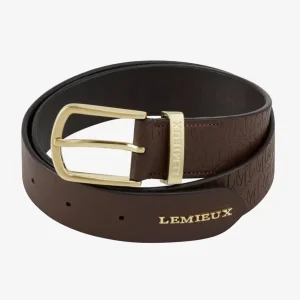 Lemieux Debossed Leather belt, leren riem