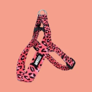 Mini Hondentuig Verstelbaar | Gerecycled | Roze Luipaardprint