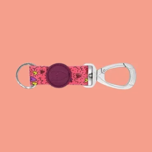 Sleutelhanger Keycord met Hartjes | Roze, Gerecycled, Zilverkleurige Clip