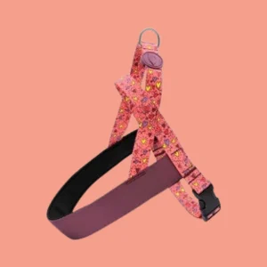 Noors Hondentuig Gerecycled Roze met Hartjespatroon | Verstelbaar