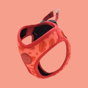 Morso Hondentuig Body Mesh | Gerecycled | Lipstick Roze Bladmotief