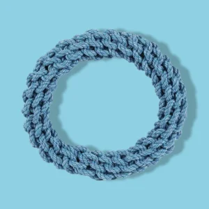 Nuts for Knots Gevlochten Touw Speelring voor Honden | Blauw