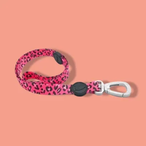 Morso Hondenriem 'Bubble Leo' Roze | Gerecycled Luipaardprint